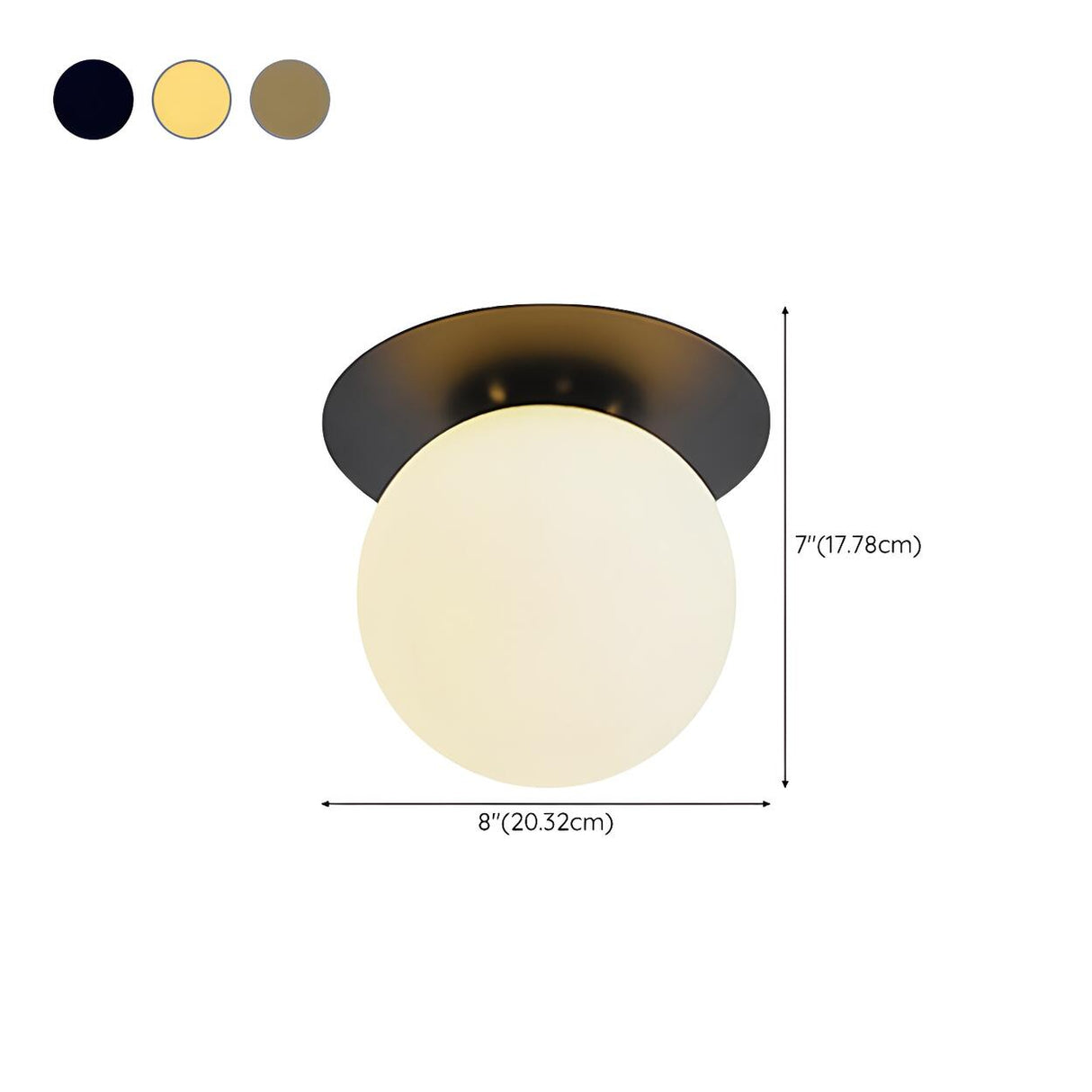 Hallway Glass Globe Gold Semi-Flush Mount Ceiling Light Image - 24