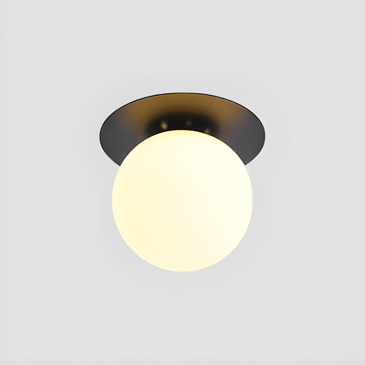 Hallway Glass Globe Gold Semi-Flush Mount Ceiling Light Image - 5