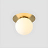 Hallway Glass Globe Gold Semi-Flush Mount Ceiling Light Image - 7