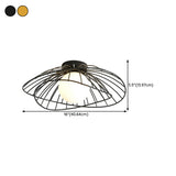 Hallway Globe Metal 2-Tier Cage Semi-Flush Mount Light Image - 18