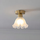 Hallway Gold Cylinder Semi-Flush Mount Ceiling Lamp Image - 10