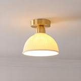 Hallway Gold Cylinder Semi-Flush Mount Ceiling Lamp Image - 11