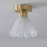 Hallway Gold Cylinder Semi-Flush Mount Ceiling Lamp Image - 13