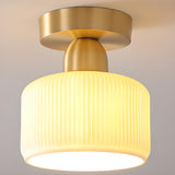 Hallway Gold Cylinder Semi-Flush Mount Ceiling Lamp Image - 14