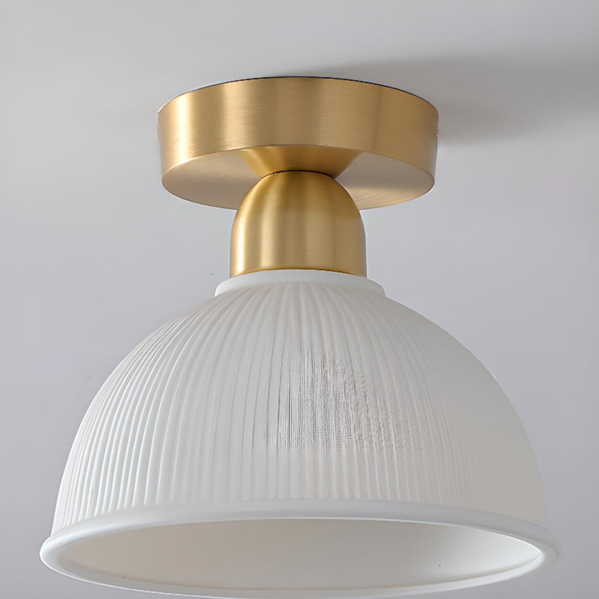 Hallway Gold Cylinder Semi-Flush Mount Ceiling Lamp Image - 15