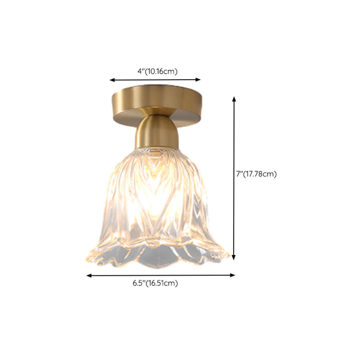 Hallway Gold Cylinder Semi-Flush Mount Ceiling Lamp 