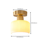 Hallway Gold Cylinder Semi-Flush Mount Ceiling Lamp Image - 22