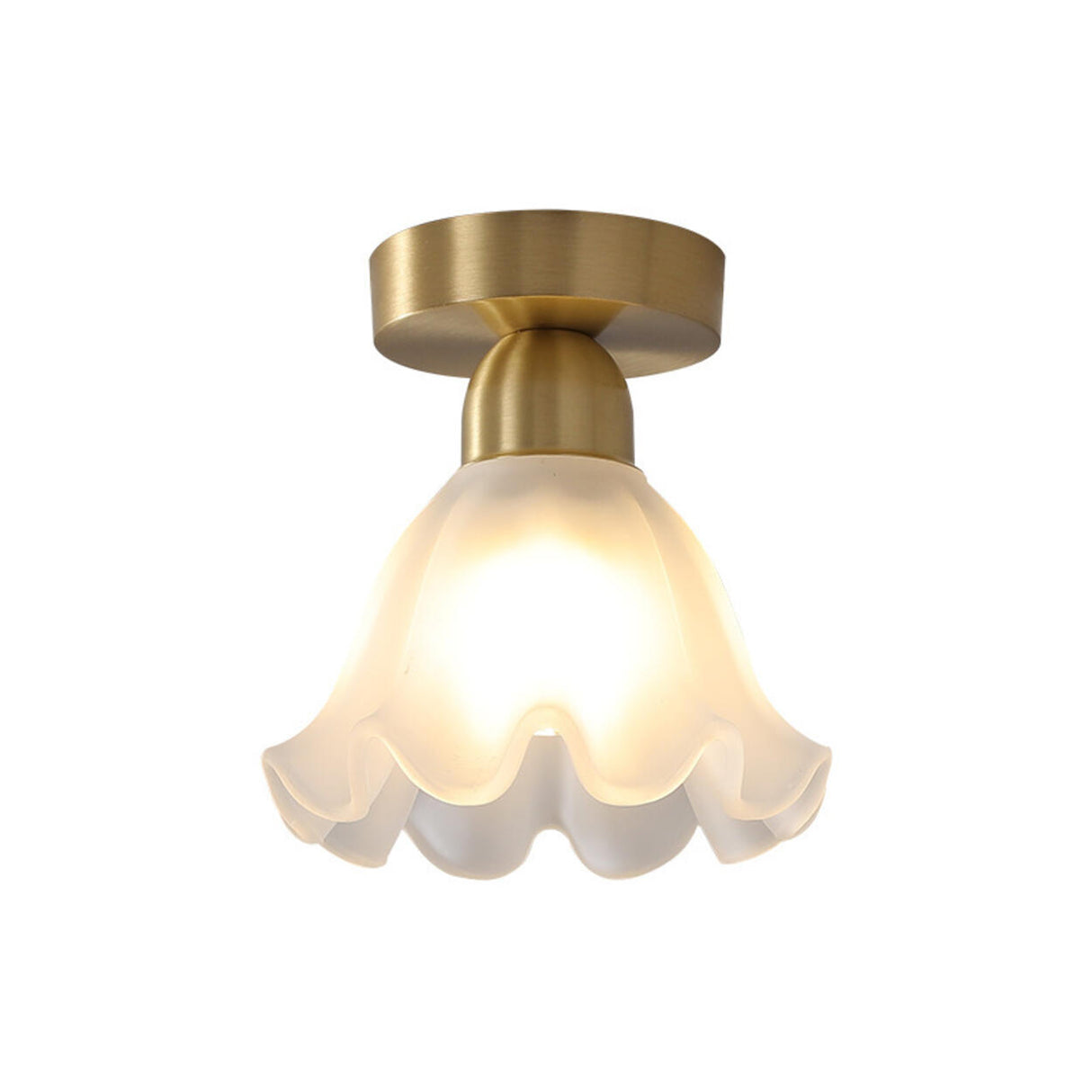 Hallway Gold Cylinder Semi-Flush Mount Ceiling Lamp Image - 5