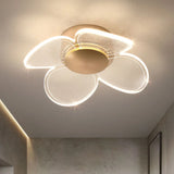 Hallway Gold Floral Semi-Flush Mount Ceiling Light Image - 1