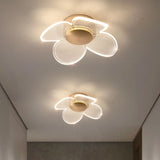 Hallway Gold Floral Semi-Flush Mount Ceiling Light Image - 3