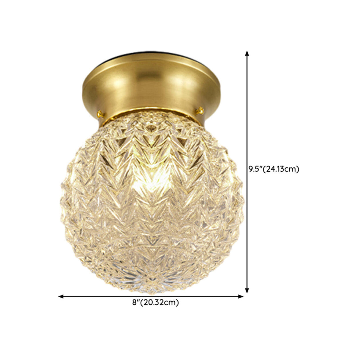 Hallway Gold Globe Glass Semi-Flush Mount Ceiling Light Image - 15