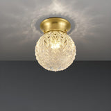 Hallway Gold Globe Glass Semi-Flush Mount Ceiling Light Image - 3