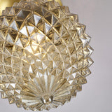 Hallway Gold Globe Glass Semi-Flush Mount Ceiling Light Image - 9