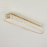 Hallway Gold Strip Crystal LED Flush Mount Ceiling Lamp Image - 16