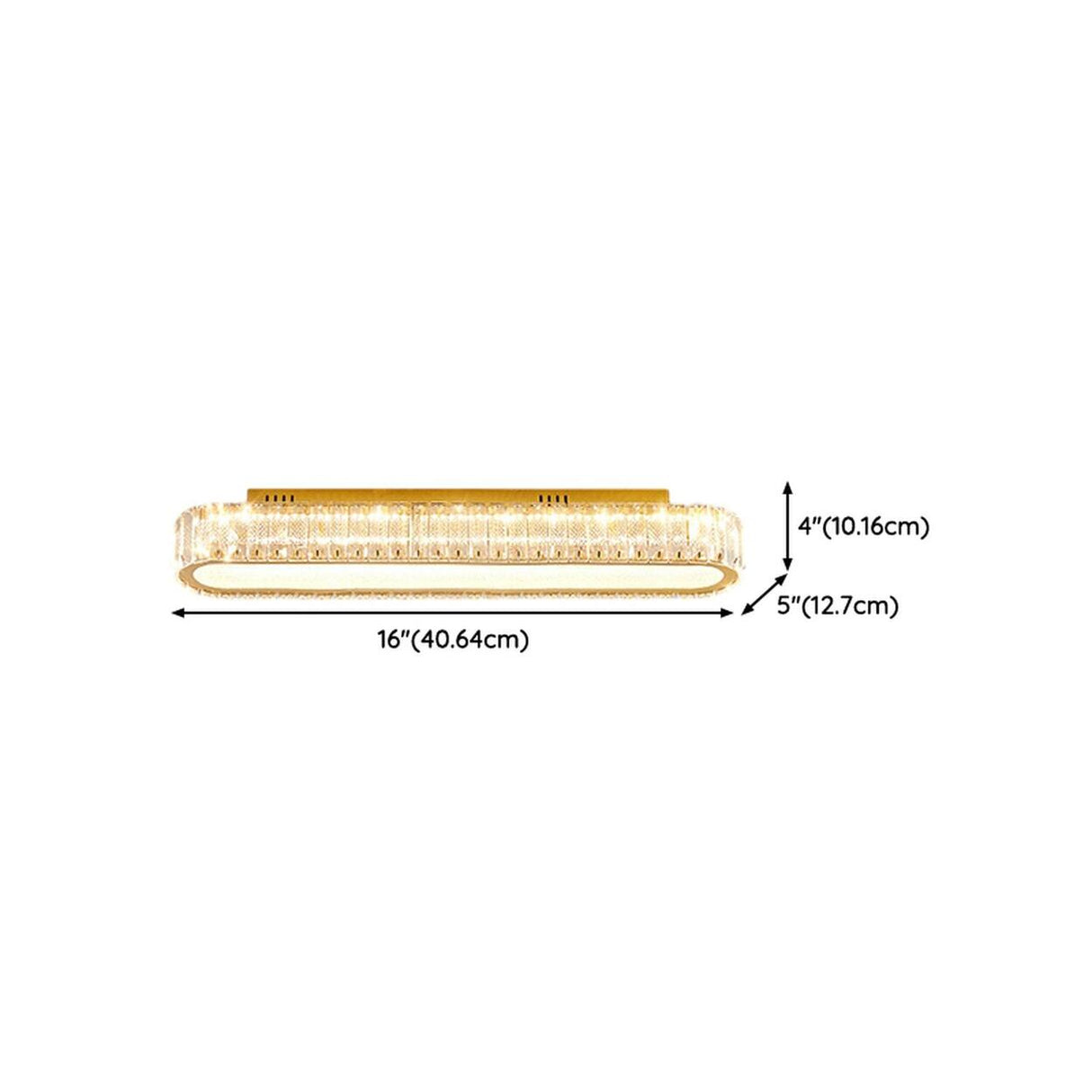 Hallway Gold Strip Crystal LED Flush Mount Ceiling Lamp 