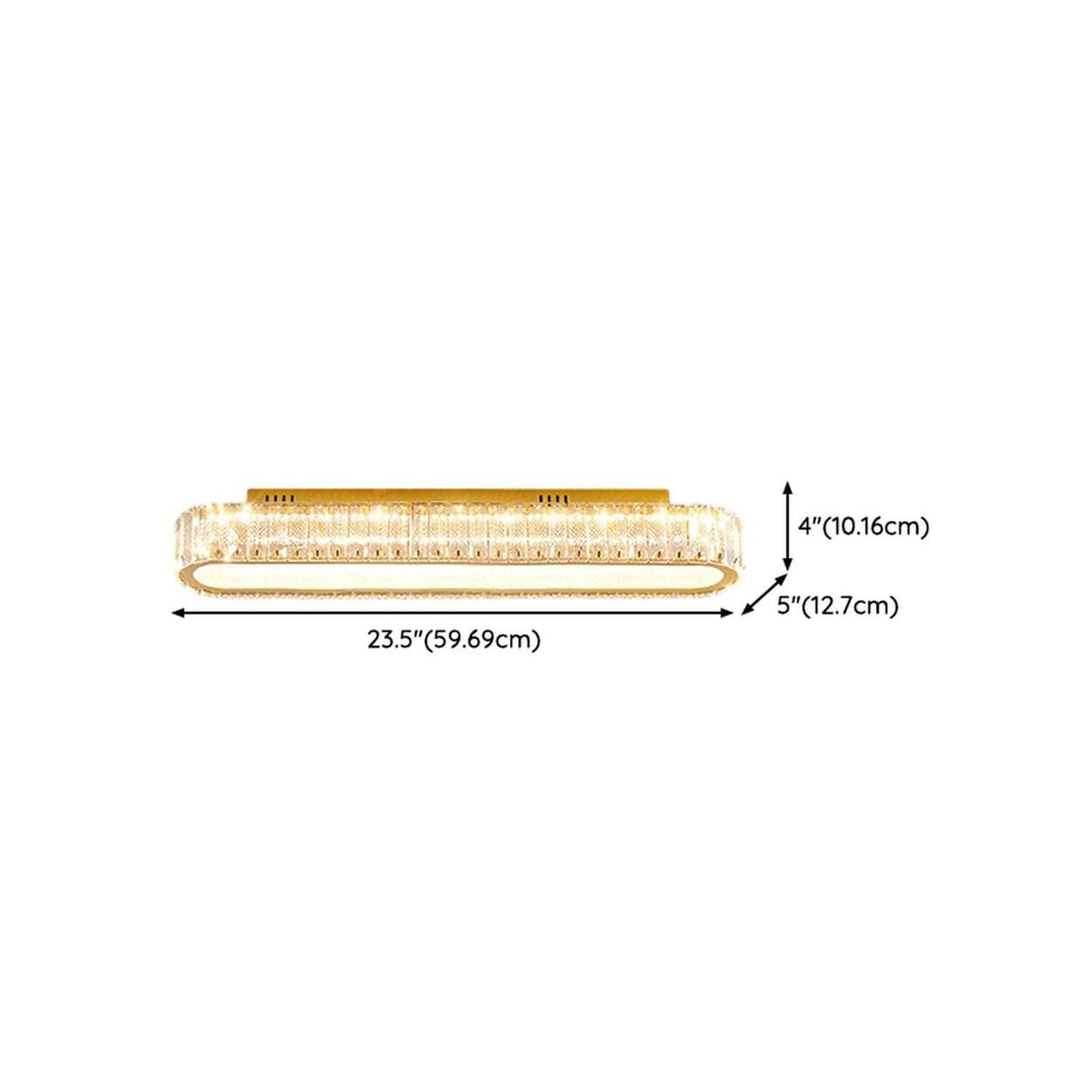 Hallway Gold Strip Crystal LED Flush Mount Ceiling Lamp Image - 22