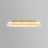 Hallway Gold Strip Crystal LED Flush Mount Ceiling Lamp Image - 4