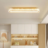 Hallway Gold Strip Crystal LED Flush Mount Ceiling Lamp Image - 5