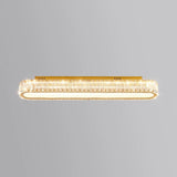 Hallway Gold Strip Crystal LED Flush Mount Ceiling Lamp Image - 6