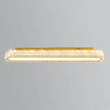 Hallway Gold Strip Crystal LED Flush Mount Ceiling Lamp Image - 7