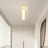 Hallway Gold Strip Crystal LED Flush Mount Ceiling Lamp Image - 8