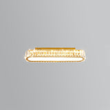 Hallway Gold Strip Crystal LED Flush Mount Ceiling Lamp Image - 9