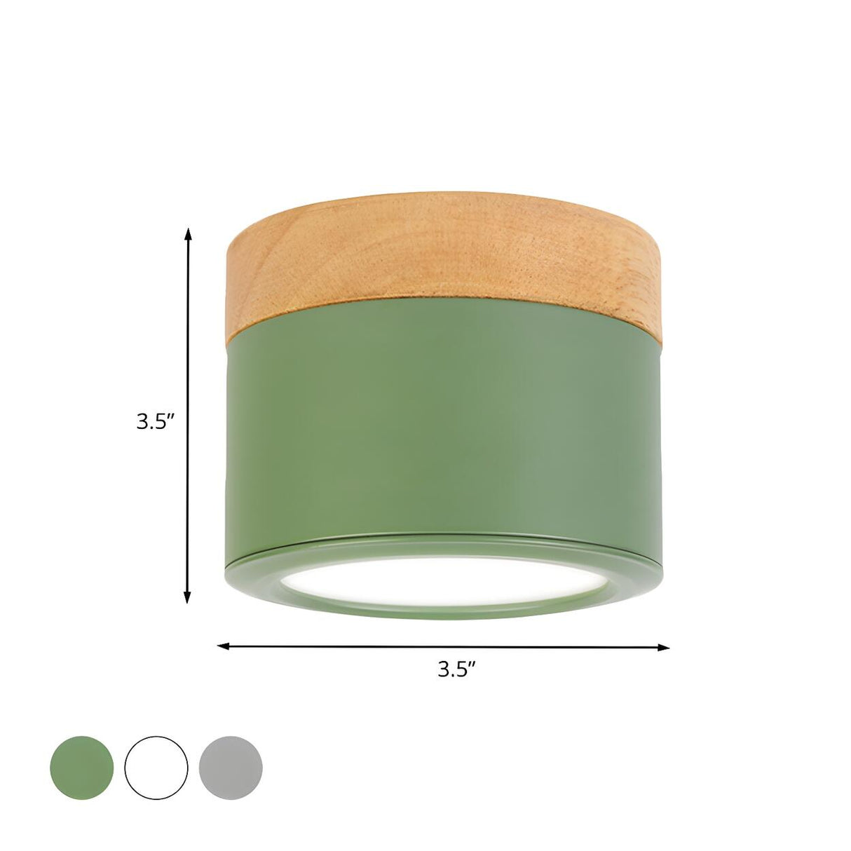 Hallway Green Cylinder LED Flush Mount Ceiling Light Image - 5