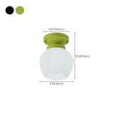 Hallway Green Floral Glass Semi-Flush Mount Light #size