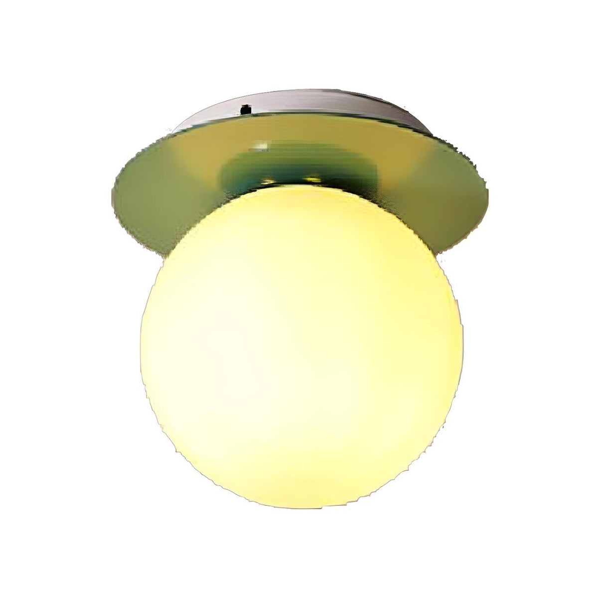 Hallway Green Glass Globe Flush Mount Ceiling Light Image - 4