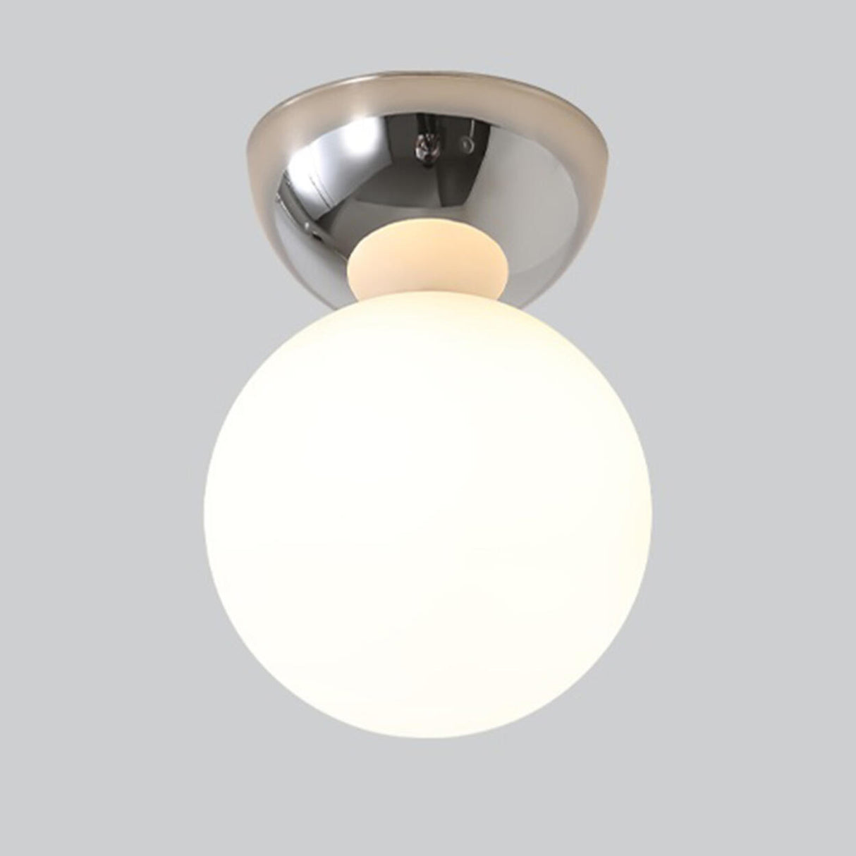 Hallway Green Globe Semi-Flush Mount Ceiling Light Image - 3