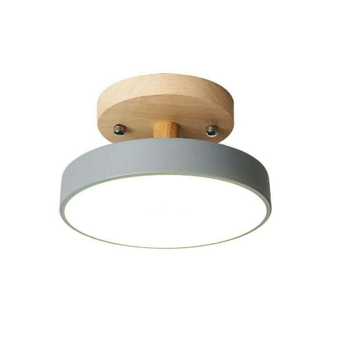 Hallway Grey Cylinder Semi-Flush Mount Ceiling Light Image - 10