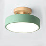 Hallway Grey Cylinder Semi-Flush Mount Ceiling Light Image - 2