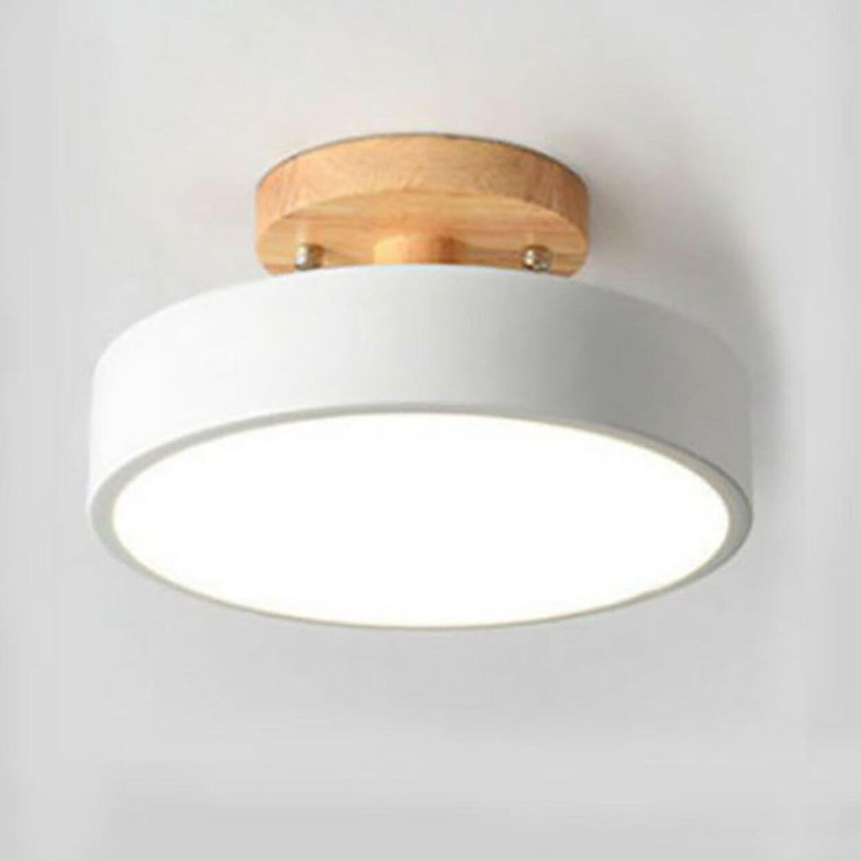 Hallway Grey Cylinder Semi-Flush Mount Ceiling Light Image - 3