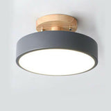 Hallway Grey Cylinder Semi-Flush Mount Ceiling Light Image - 5