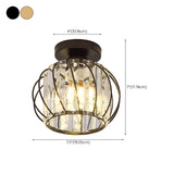 Hallway Hollow Spherical Crystal Semi-Flush Mount Light Image - 24