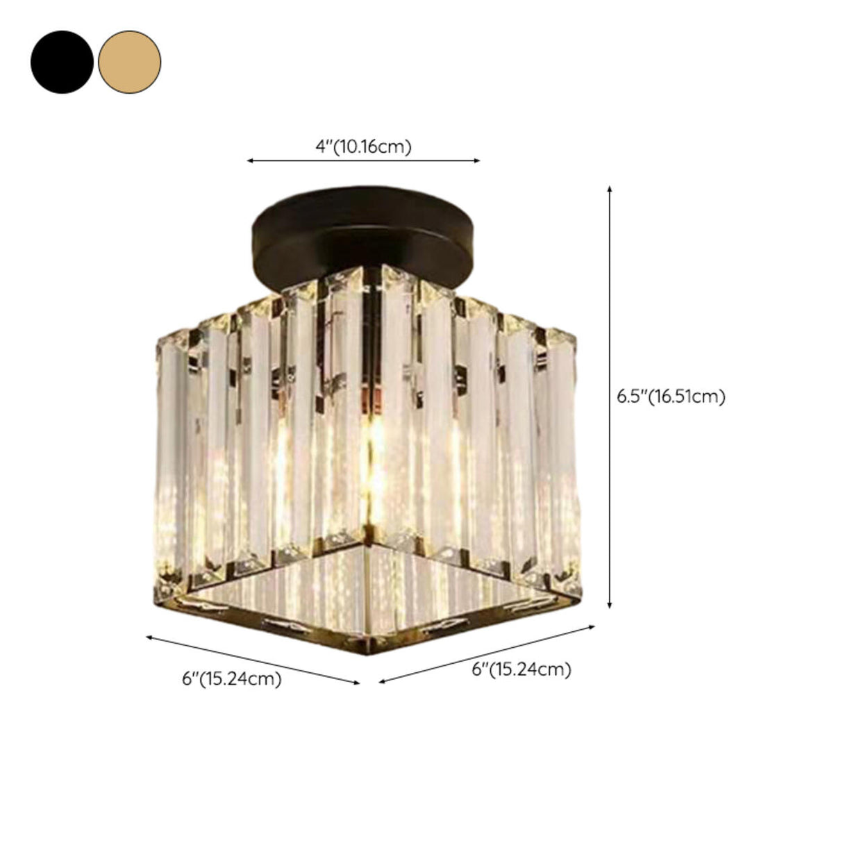 Hallway Hollow Spherical Crystal Semi-Flush Mount Light Image - 25