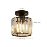 Hallway Hollow Spherical Crystal Semi-Flush Mount Light Image - 27