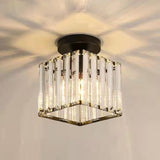 Hallway Hollow Spherical Crystal Semi-Flush Mount Light Image - 4