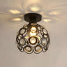 Hallway Hollow Spherical Crystal Semi-Flush Mount Light Image - 5