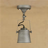 Hallway Industrial Silver Bucket Semi-Flush Mount Light Image - 17