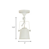 Hallway Industrial Silver Bucket Semi-Flush Mount Light Image - 19