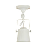 Hallway Industrial Silver Bucket Semi-Flush Mount Light Image - 7