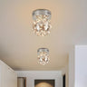 Hallway Inner Glowing String Glass Orb Flush Mount Lamp Image - 3