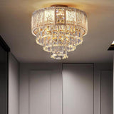 Hallway Luxury Mini Tower Crystal Flush Mount Light Image - 1