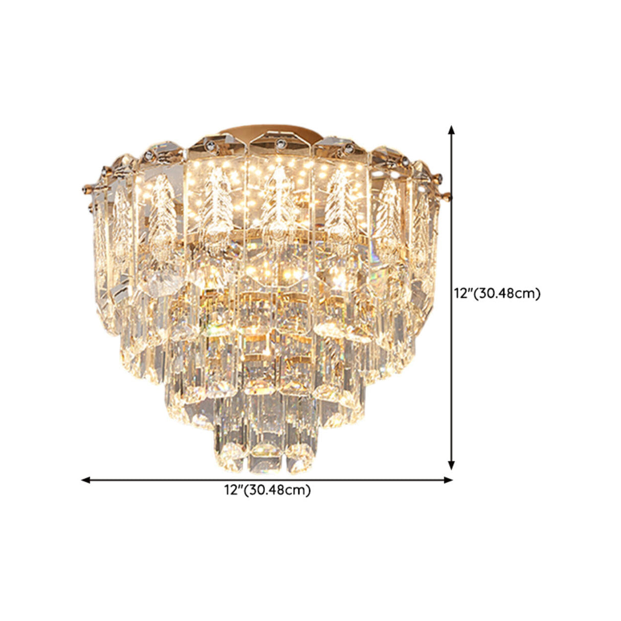 Hallway Luxury Mini Tower Crystal Flush Mount Light 