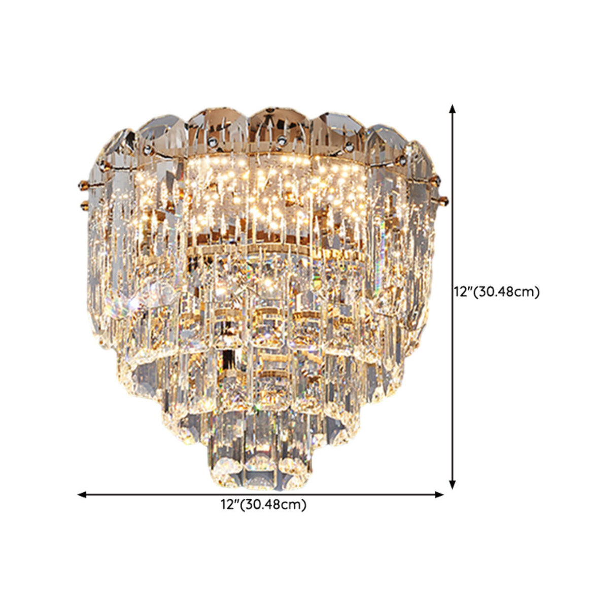 Hallway Luxury Mini Tower Crystal Flush Mount Light Image - 12