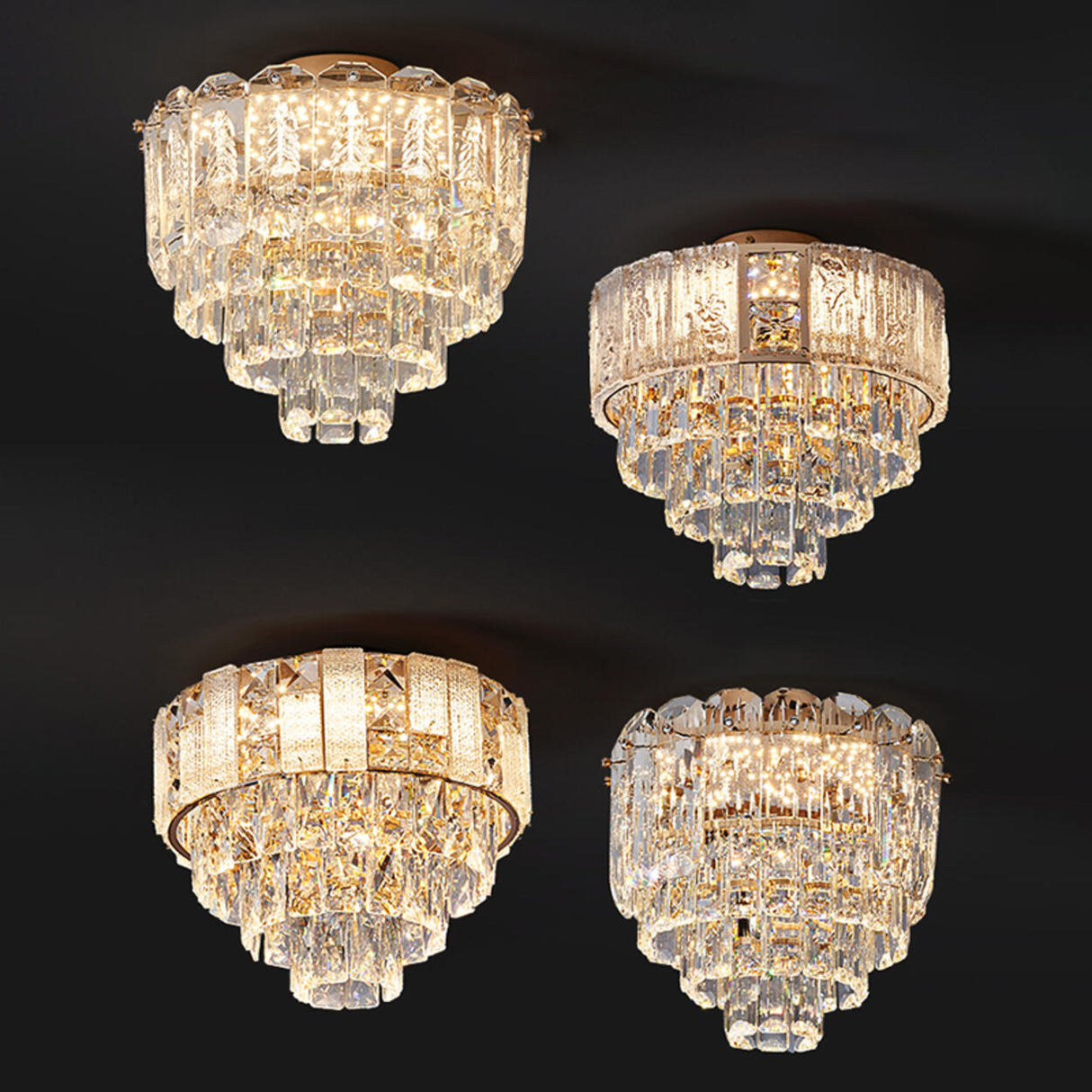 Hallway Luxury Mini Tower Crystal Flush Mount Light Image - 8