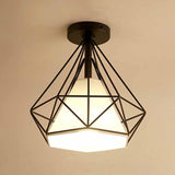 Hallway Metal Gold Cone Semi-Flush Mount Ceiling Light Image - 10