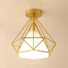 Hallway Metal Gold Cone Semi-Flush Mount Ceiling Light Image - 12