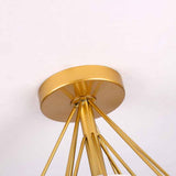 Hallway Metal Gold Cone Semi-Flush Mount Ceiling Light Image - 15